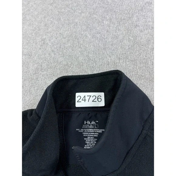 HUK Coastline Fleece Full Zip Jacket (Men's Large) Black - Picture 4 of 12